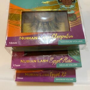 NIB Lot of 3 False Eyelashes Glam Nubian Lash Egyptian Flare Cleopatra Egypt XL